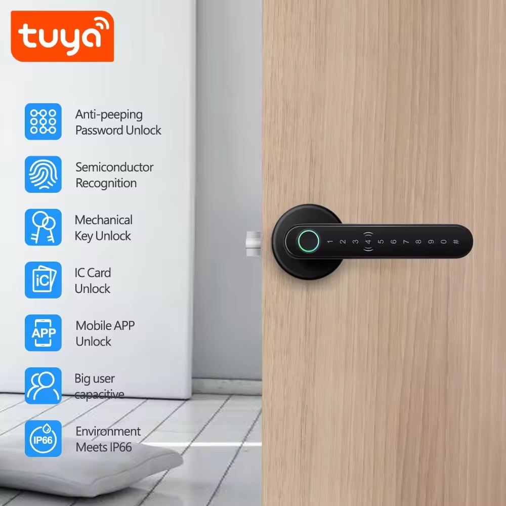 Tuya Smart Bluetooth Fingerprint + IC Card Door Lock PST-C6-11