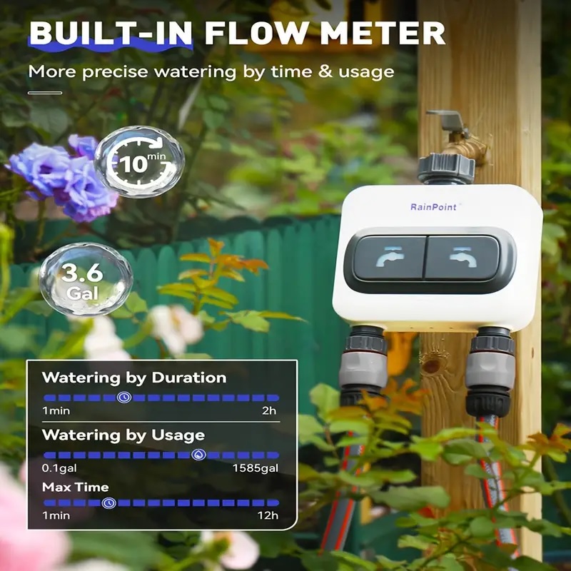 Wifi Smart Watering Timer Two Way Out Garden Automatic Irrigation System Drip Sprinkler Controller Valve