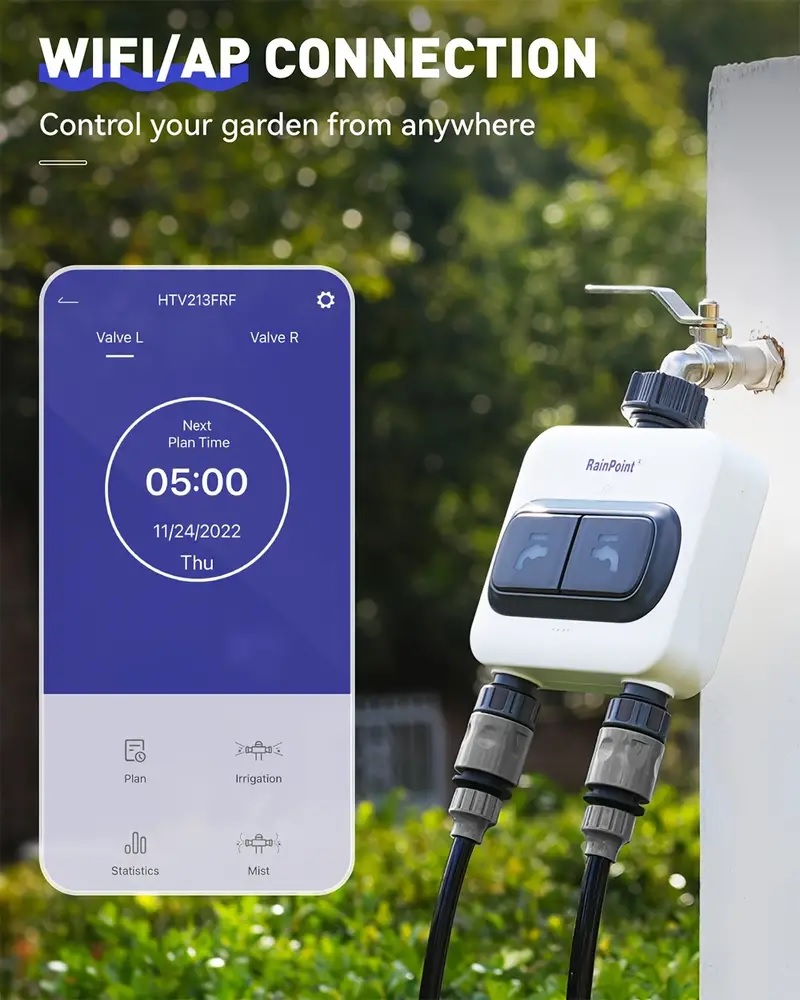 Wifi Smart Watering Timer Two Way Out Garden Automatic Irrigation System Drip Sprinkler Controller Valve