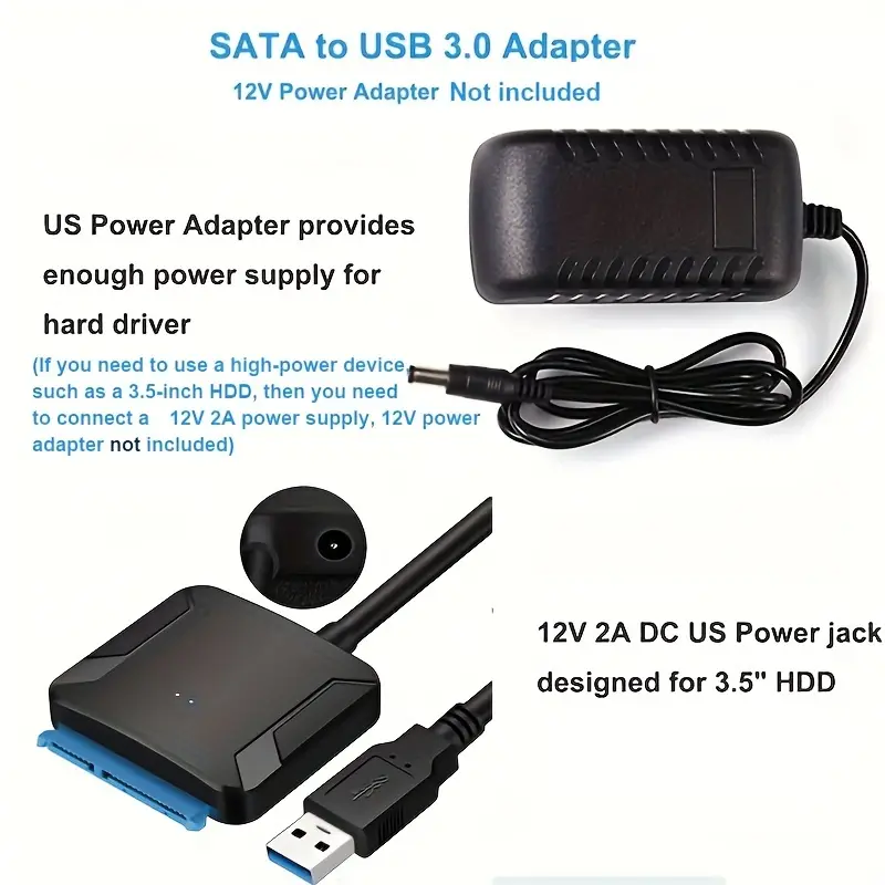 SATA To USB 3.0 Adapter Cable External Hard Drive