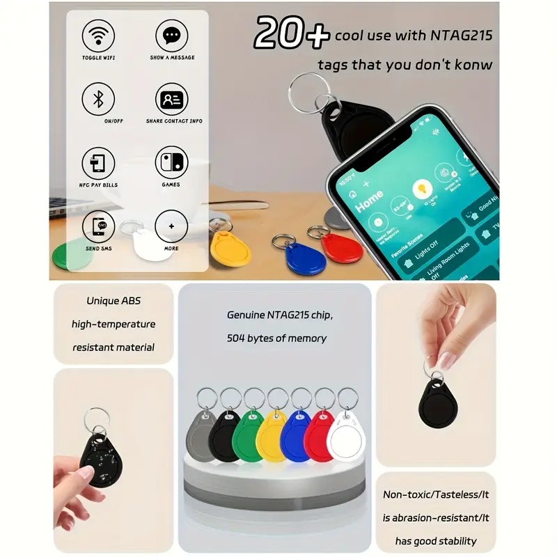 NFC Keychain Rewritable Tag with 504 Bytes Memory