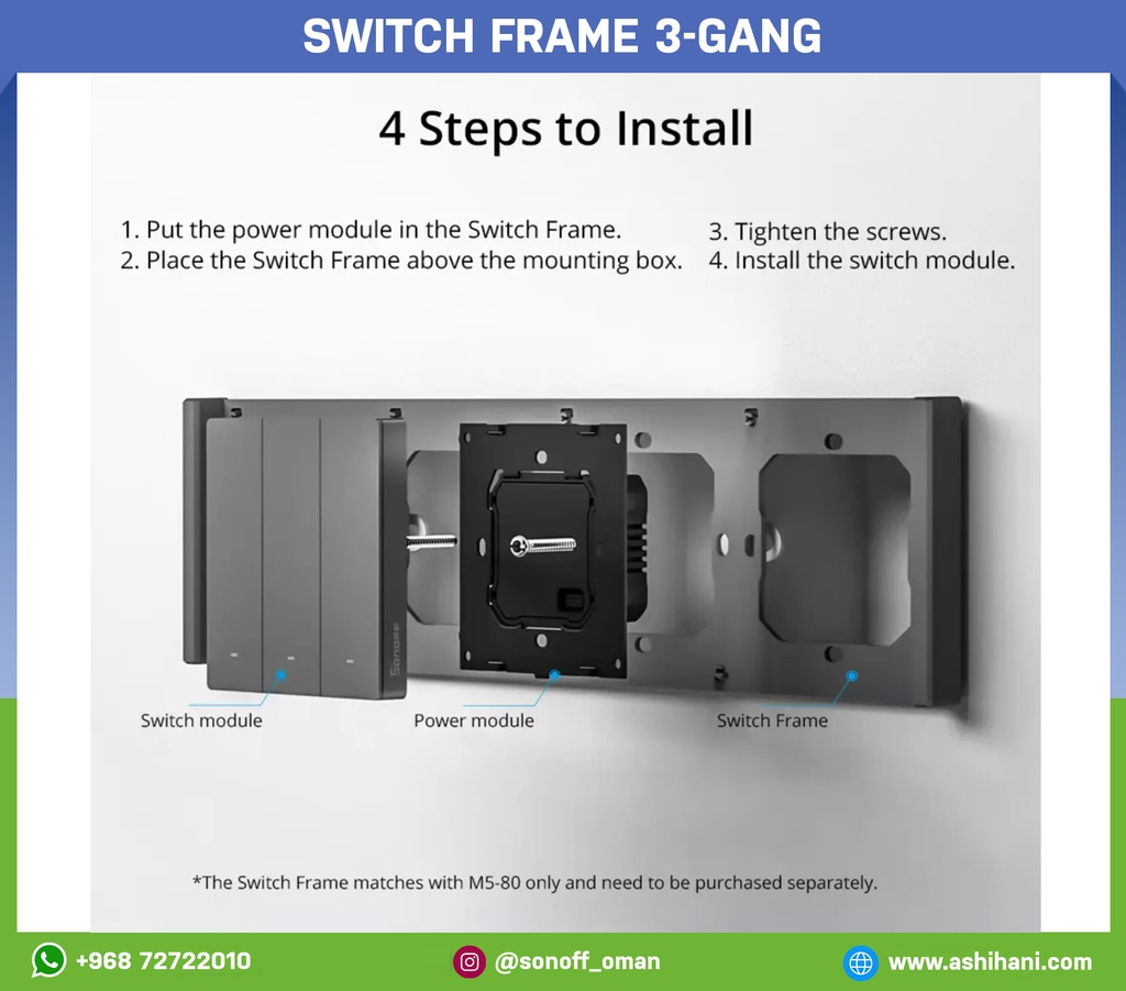 Switch frame 3-gang