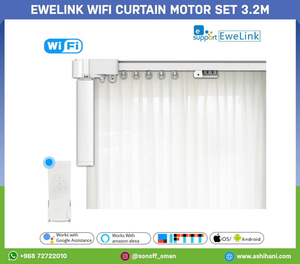 eWelink Wifi Curtain Motor Set 3.2M