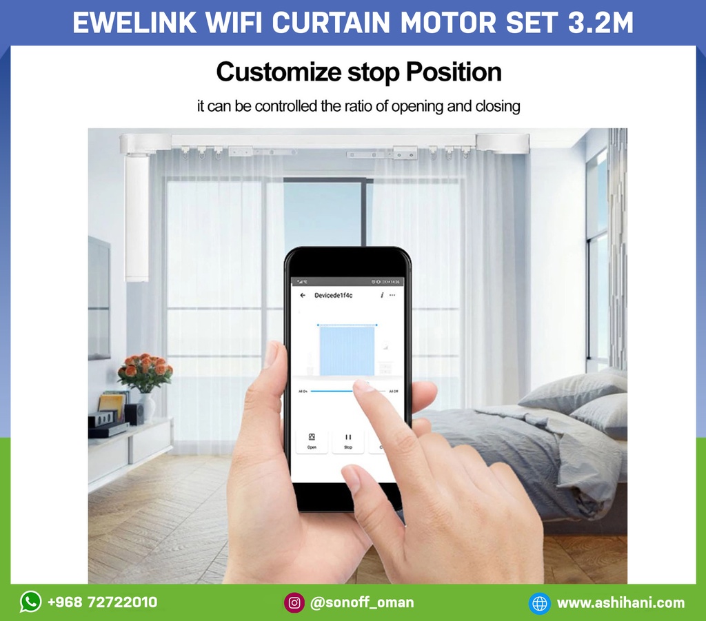 eWelink Wifi Curtain Motor Set 3.2M