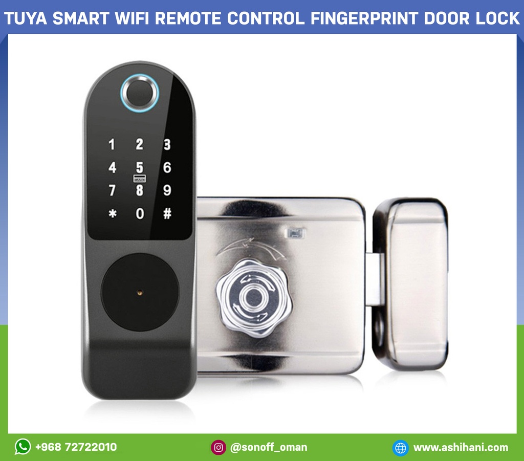 Tuya Smart WiFi Remote Control Fingerprint Door Lock