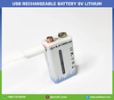 USB Rechargeable battery 9v Lithium