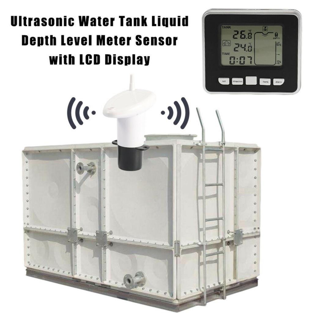 Wireless ultrasonic fuel water tank level sensor indicator