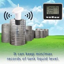 Wireless ultrasonic fuel water tank level sensor indicator