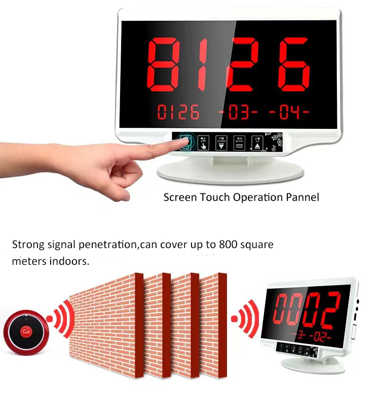 Display receiver table service call button restaurant waiter call system