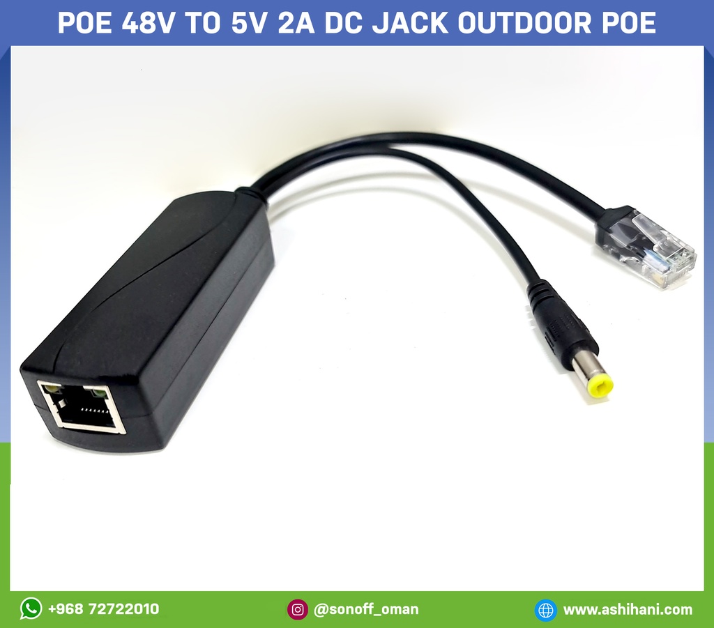 POE 48V to 5V 2A DC jack outdoor PoE