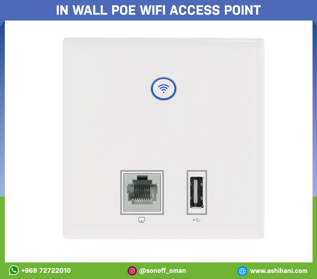 In Wall Wireless AP 300Mbps 48V PoE WiFi Access Point